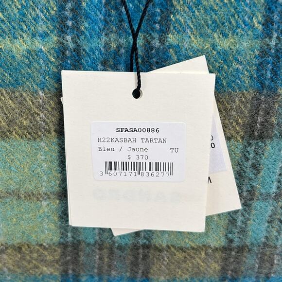 Sandro Kasbah Tartan Tote Bag - Green/Blue - New with tags - MSRP $370 - Picture 4 of 8